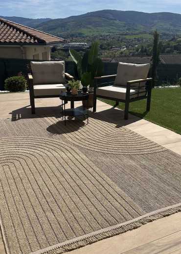 Tapis extérieur effet jute arc - CASSIS 93