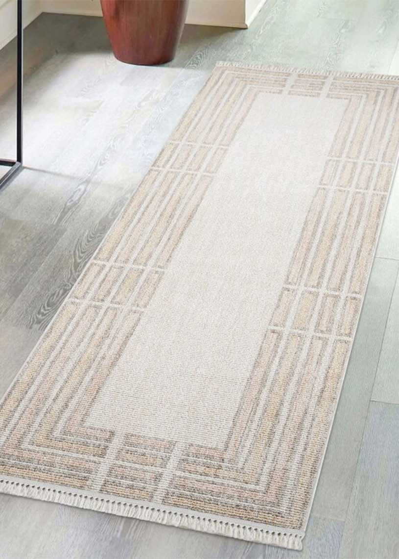 Tapis uni effet laine cardre rose TANGER 68