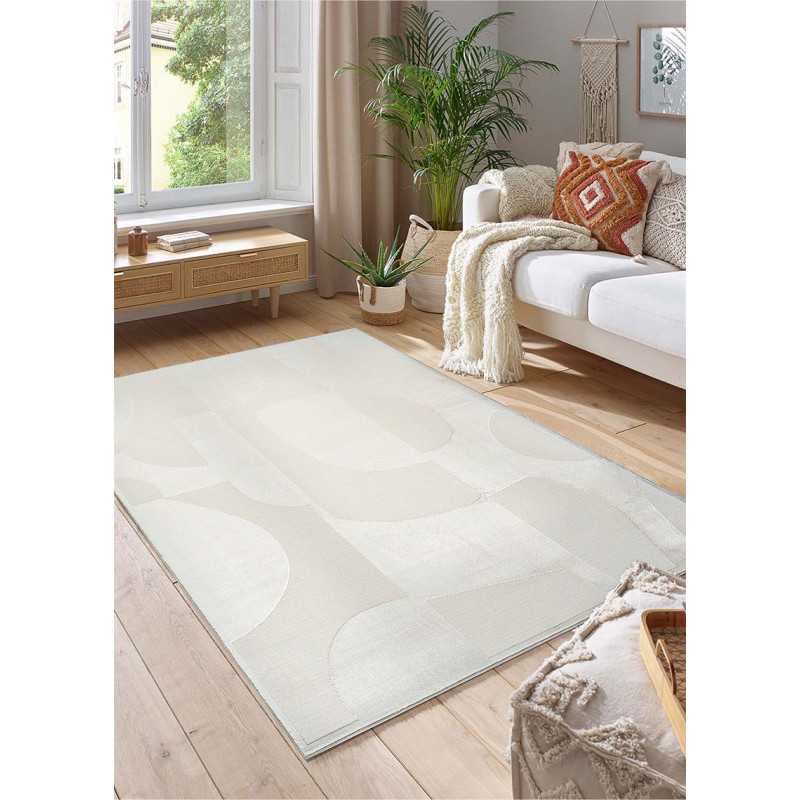 Tapis géométrique crème - MARSEILLE 326