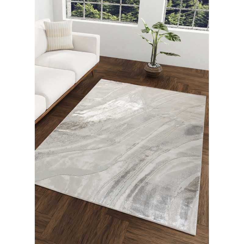 Beige Shiny Patterned Rug – ATLANTA 94