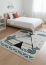 Reversible Cream and Green Teepee Kids Rug – COLORADO Kids