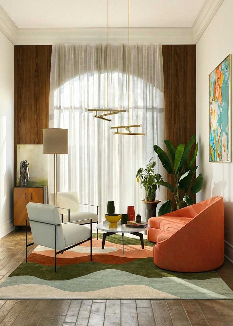 Tapis en laine multicolore fait main FUJA