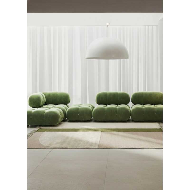 Tapis en laine bouclée bi matière fait main GIZA