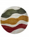 Tapis rond en laine fait main abstrait multicolore CANYA