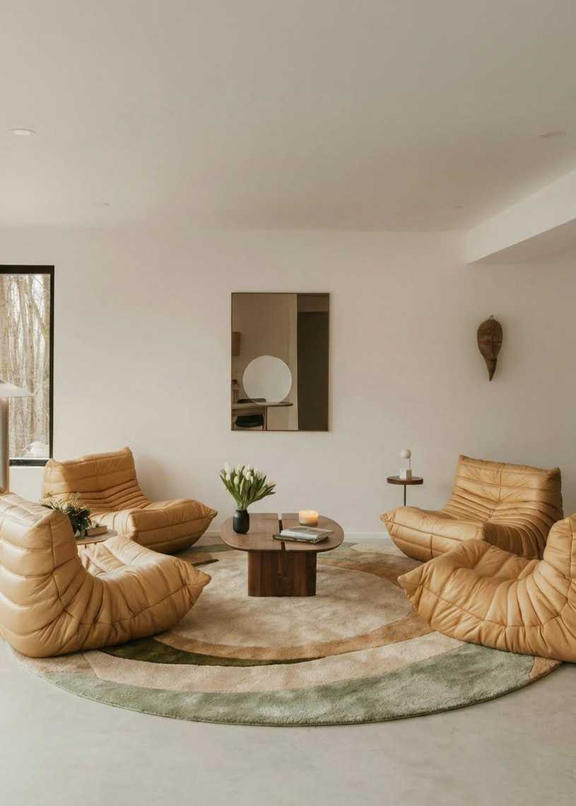 Tapis rond en laine fait main COLIZA