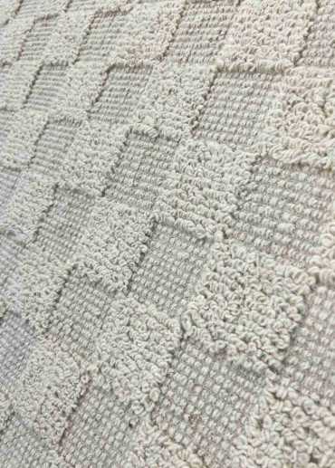 Tapis damier crème en laine fait main GRANITO