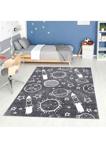 Tapis enfant galaxie gris - ANIME