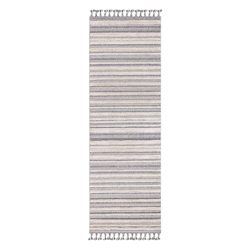 Tapis rayure crème gris - VALENCIA 807