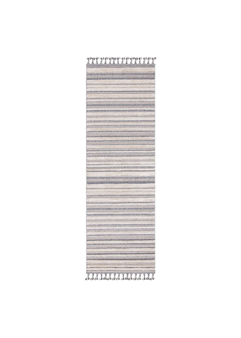 Tapis rayure crème gris - VALENCIA 807