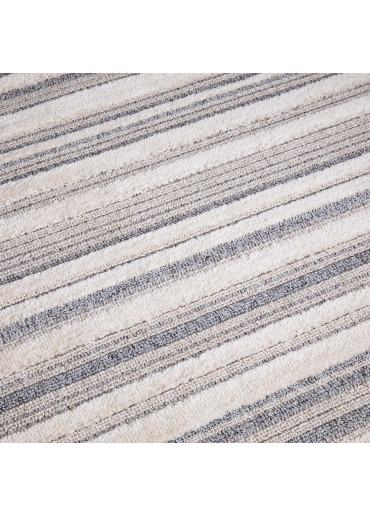 Tapis rayure crème gris - VALENCIA 807