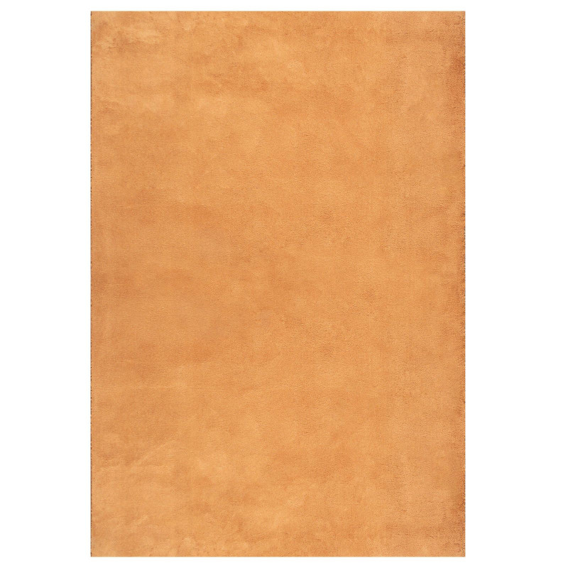 Tapis uni orange lavable doux - LOFT terracotta