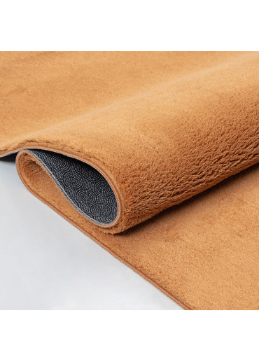 Tapis uni orange lavable doux - LOFT terracotta