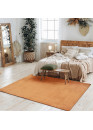 Tapis uni orange lavable doux - LOFT terracotta