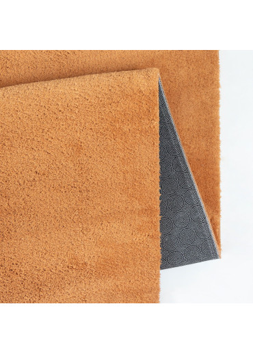 Tapis uni orange lavable doux - LOFT terracotta