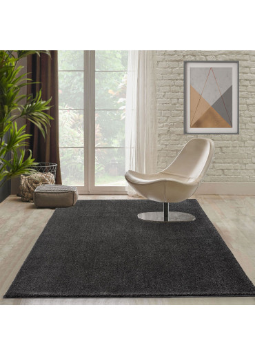 Tapis uni gris anthracite MONTANA