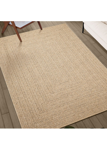 Tapis extérieur intérieur effet jute beige KENZY 01