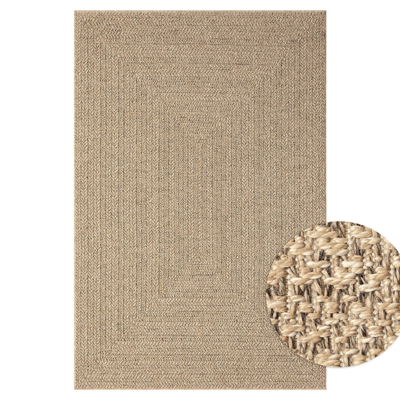 Tapis extérieur intérieur effet jute beige KENZY 01