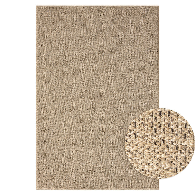 Tapis extérieur intérieur effet jute beige KENZY 02