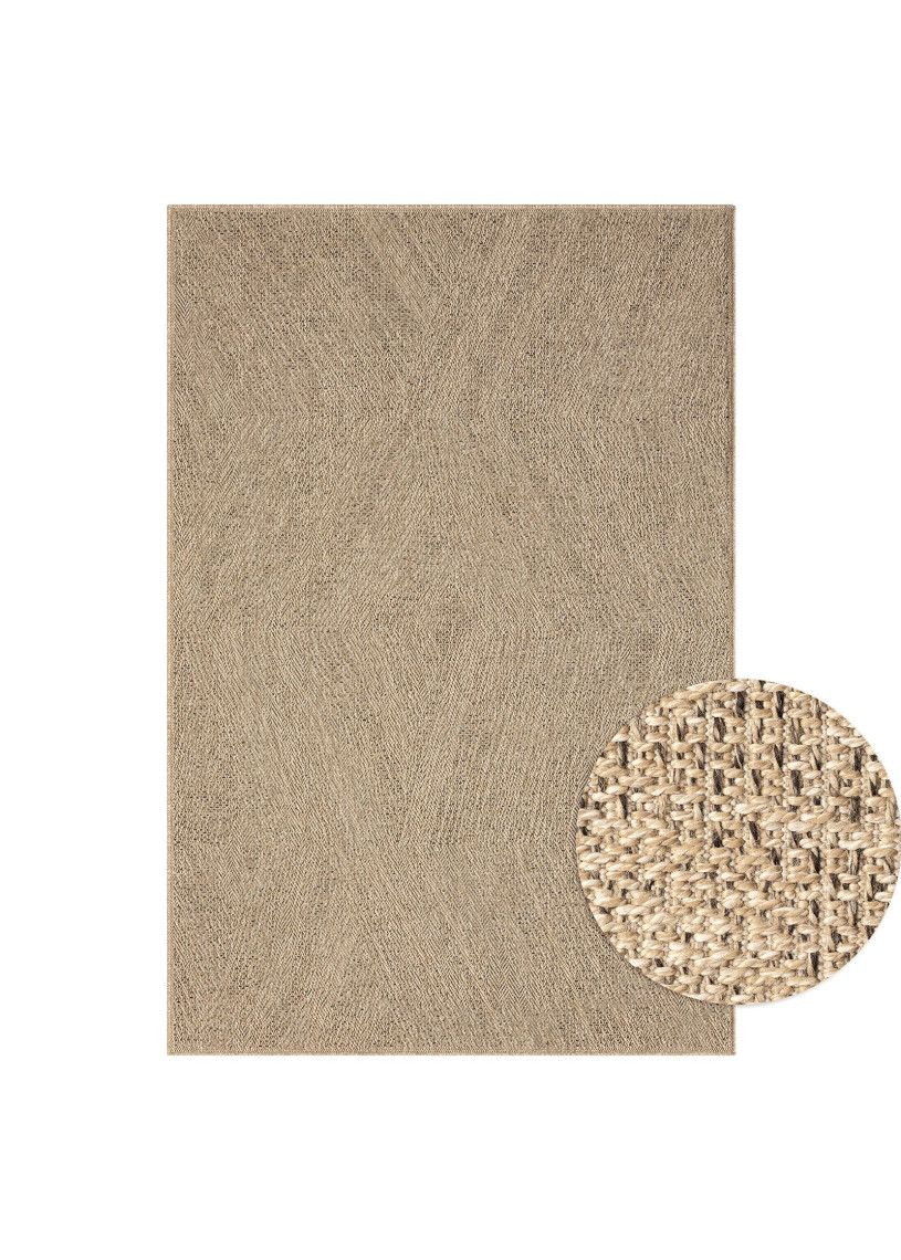 Tapis extérieur effet intérieur jute beige KENZY 02