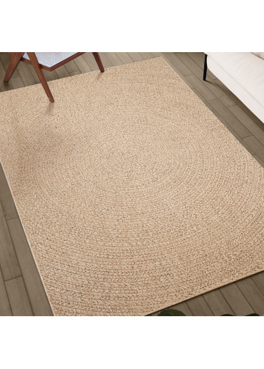 Tapis extérieur intérieur effet jute beige KENZY 04