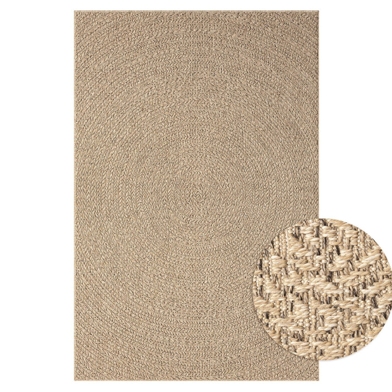 Tapis extérieur intérieur effet jute beige KENZY 04