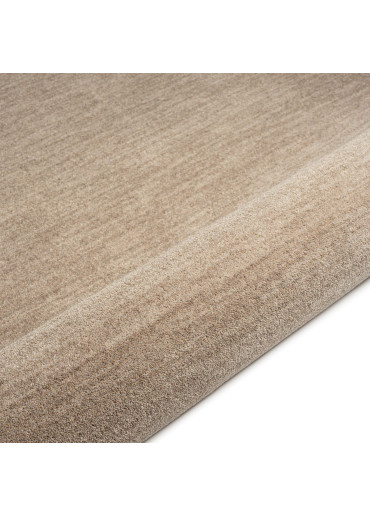 Tapis uni beige à franges IMPULSE