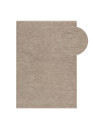 Tapis uni beige à franges IMPULSE