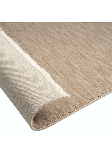 Tapis uni beige à franges IMPULSE