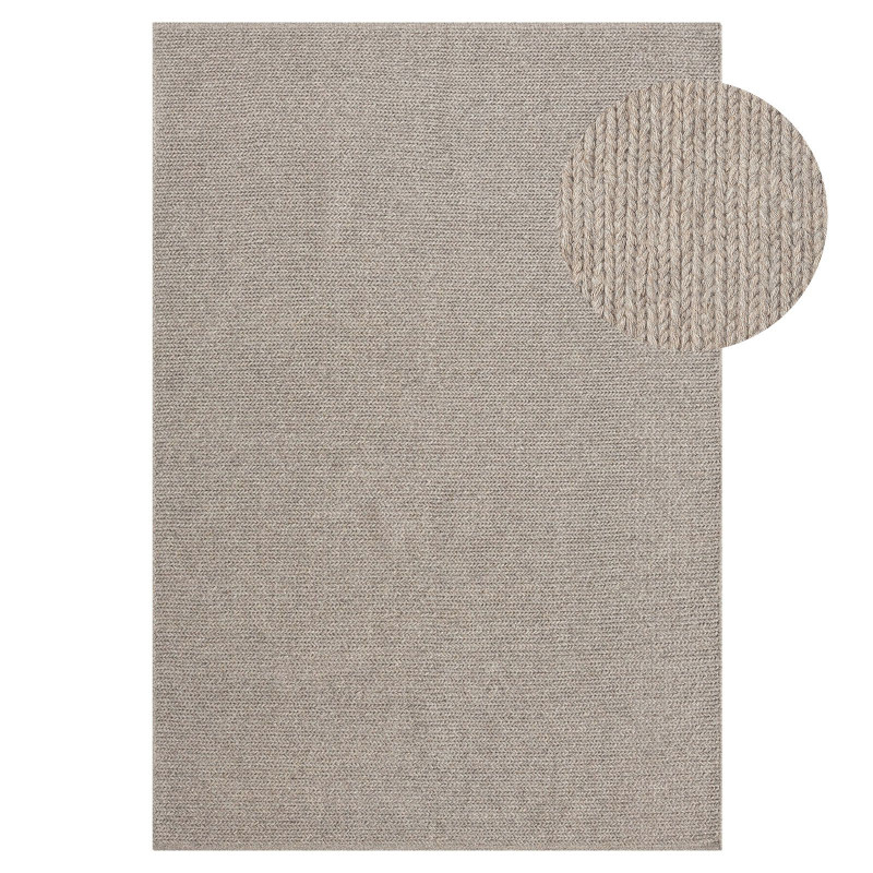 Tapis en laine tressée beige COPENHAGUE