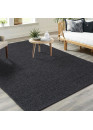 Tapis en laine tressée gris anthracite COPENHAGUE