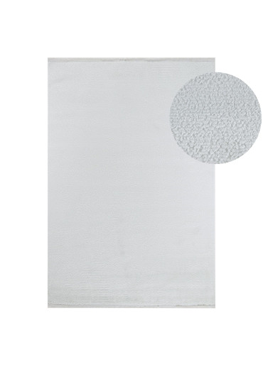 Tapis uni blanc cassé à franges MADRID 710