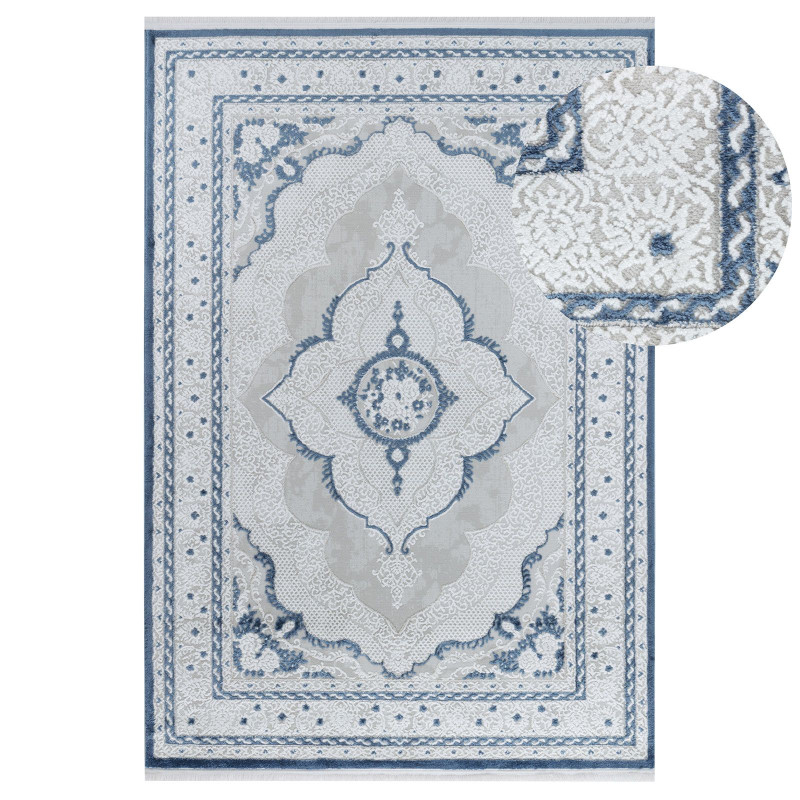 Tapis oriental crème bleu MADRID 66