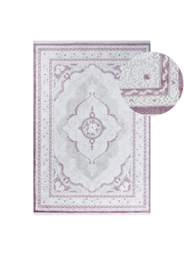 Tapis oriental crème rose...