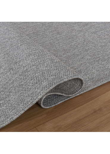 Tapis tissé effet laine gris EFES 03