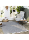 Tapis tissé effet laine gris EFES 03