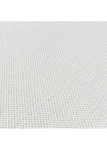 Tapis tissé effet laine blanc EFES 03