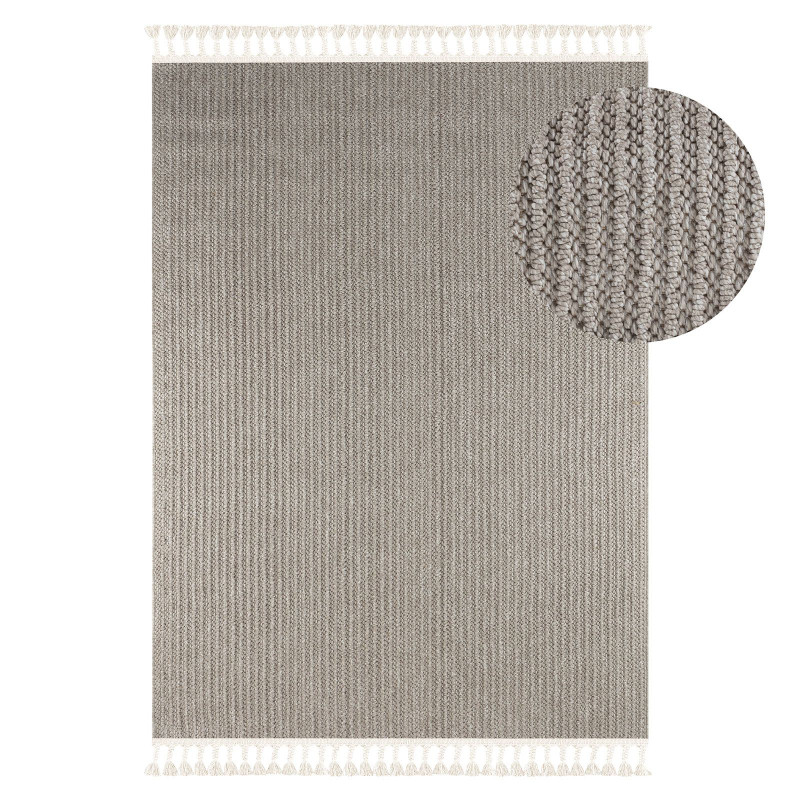 Tapis tissé effet laine marron EFES 60