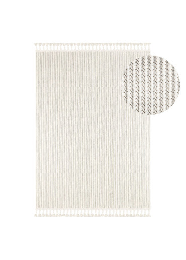 Tapis tissé effet laine crème EFES 60